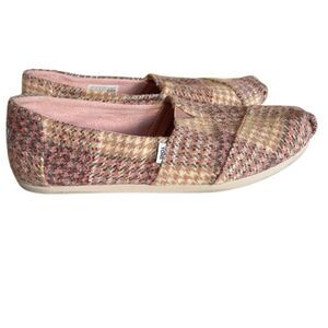 TOMS Women’s Alpargata Pink Plaid Tweed
